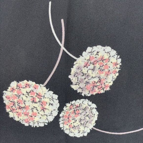 Daniel Rainn Womens Large Black Floral Dandelion V Neck Tunic Top Blouse Shirt - Picture 6 of 8